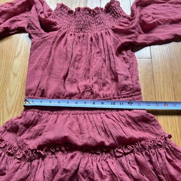 Misa Los Angeles Size S Pink Brick Darla Off Shoulder Mini Dress - Picture 10 of 15